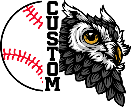 (s145-04-B) Split Mascot Baseball Team Name Custom Text