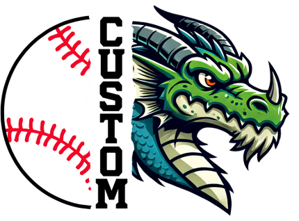 (s145-04-B) Split Mascot Baseball Team Name Custom Text