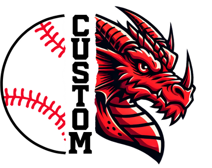 (s145-04-B) Split Mascot Baseball Team Name Custom Text