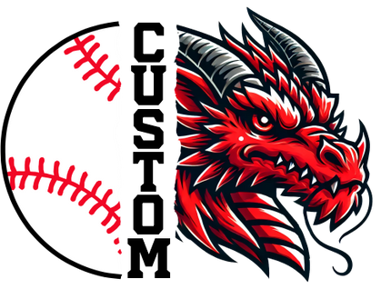 (s145-04-B) Split Mascot Baseball Team Name Custom Text
