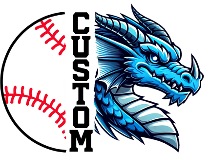 (s145-04-B) Split Mascot Baseball Team Name Custom Text