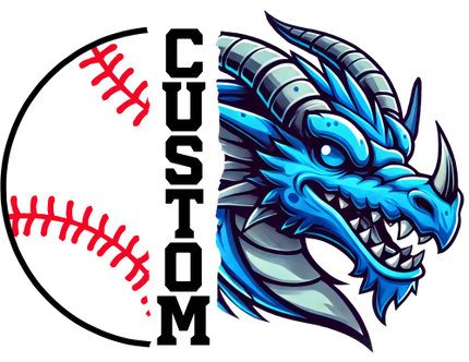 (s145-04-B) Split Mascot Baseball Team Name Custom Text