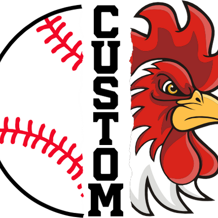 (145-1K-74) Rooster Chicken Split Mascot Baseball
