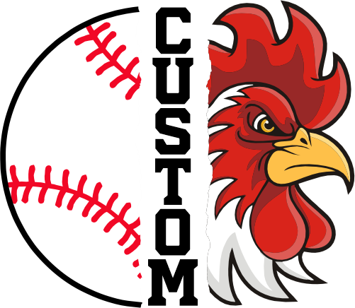 (145-1K-74) Rooster Chicken Split Mascot Baseball