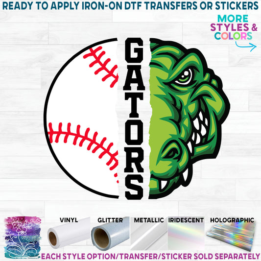 (s116-2) Split Baseball Team Name Custom Text 58 Mascot Styles