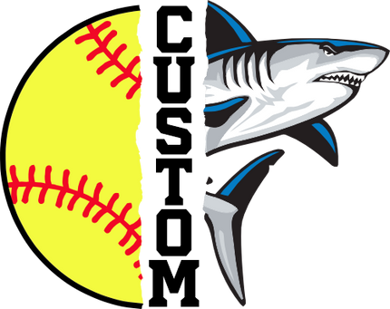 (145-1L-10) Shark Split Mascot Softball
