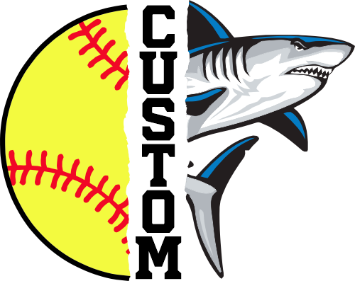 (145-1L-10) Shark Split Mascot Softball