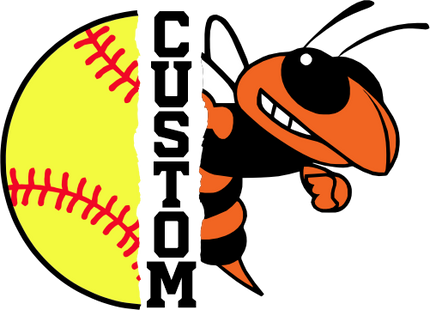 (145-1L-14-2) Orange Bee Split Mascot Softball