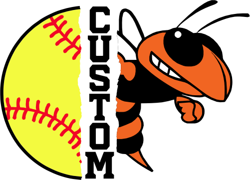 (145-1L-14-2) Orange Bee Split Mascot Softball