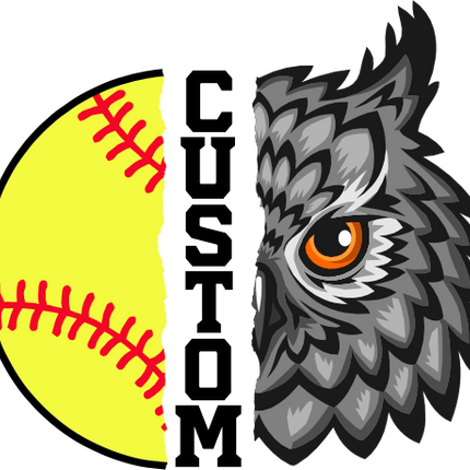 (145-1L-26) Owl Split Mascot Softball