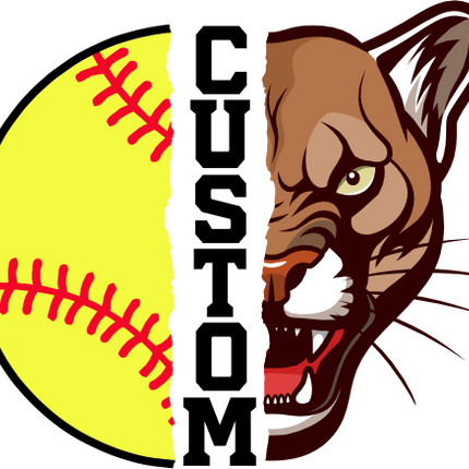 (145-1L-29) Cougar Split Mascot Softball