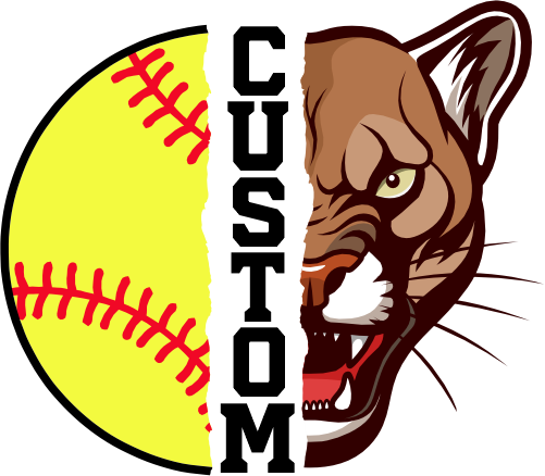 (145-1L-29) Cougar Split Mascot Softball