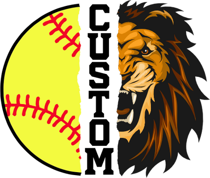 (145-1L-30) Lion Split Mascot Softball