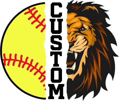(145-1L-30) Lion Split Mascot Softball