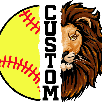 (145-1L-31) Lion Split Mascot Softball