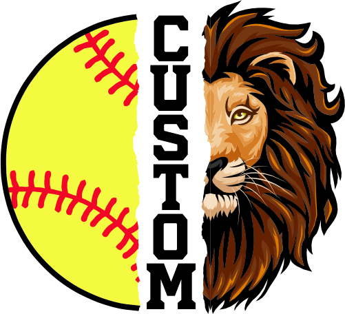 (145-1L-31) Lion Split Mascot Softball