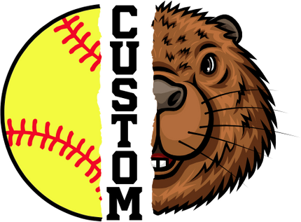 (145-1L-32) Beaver Split Mascot Softball