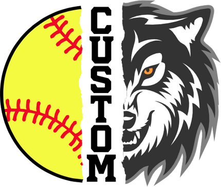 (145-1L-33) Wolf Split Mascot Softball