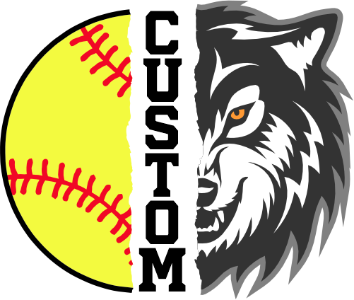 (145-1L-33) Wolf Split Mascot Softball