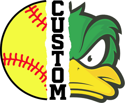 (145-1L-34) Duck Split Mascot Softball