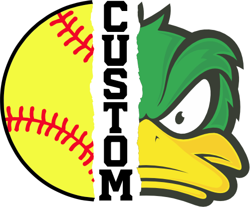 (145-1L-34) Duck Split Mascot Softball