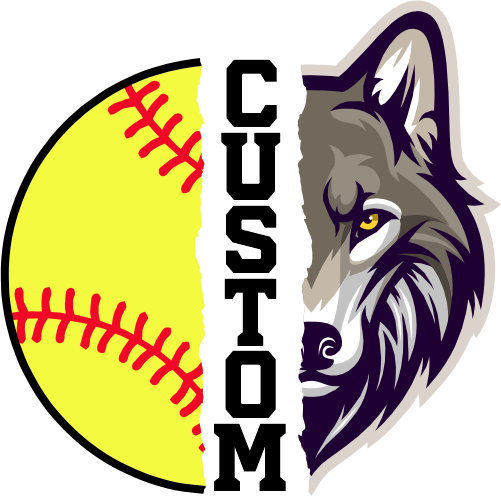(145-1L-35) Wolf Split Mascot Softball