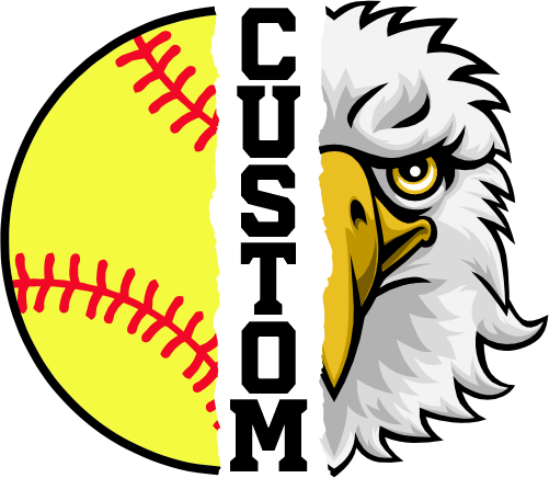 (145-1L-36) Eagle Split Mascot Softball