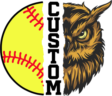 (145-1L-37) Owl Split Mascot Softball