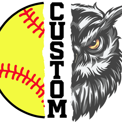 (145-1L-38) Owl Split Mascot Softball