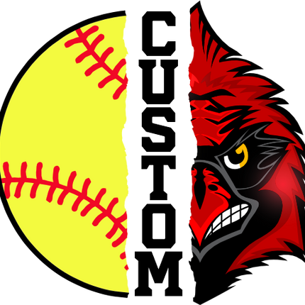 (145-1L-40) Cardinal Split Mascot Softball
