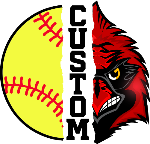 (145-1L-40) Cardinal Split Mascot Softball
