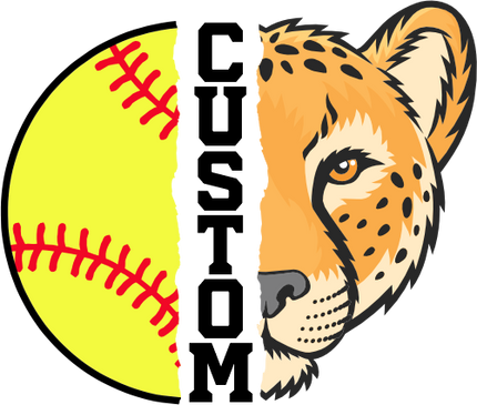 (145-1L-41) Cheetah Split Mascot Softball