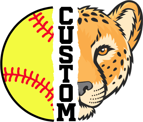 (145-1L-41) Cheetah Split Mascot Softball