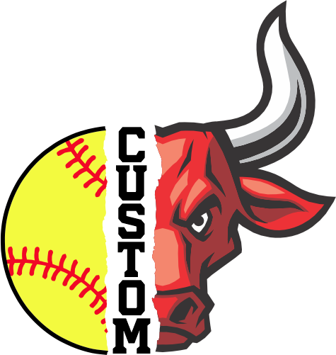 (145-1L-42) Bull Split Mascot Softball