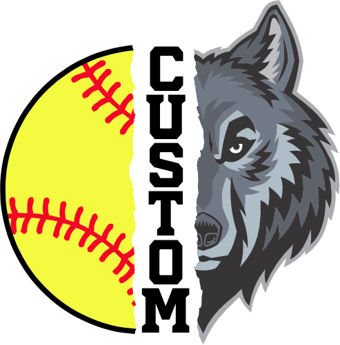 (145-1L-44) Wolf Split Mascot Softball