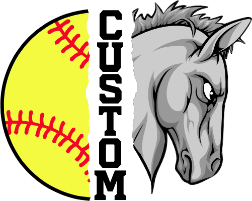 (145-1L-45) Horse Split Mascot Softball