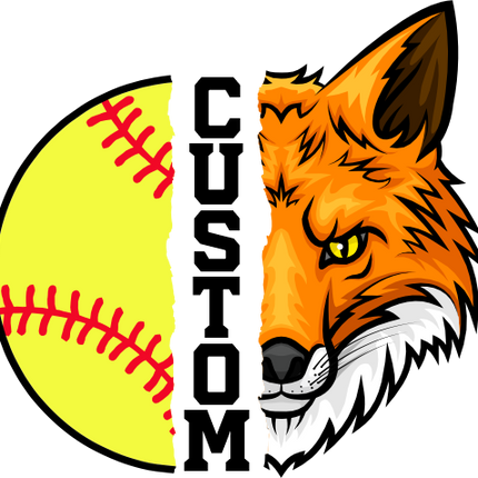 (145-1L-47) Fox Split Mascot Softball