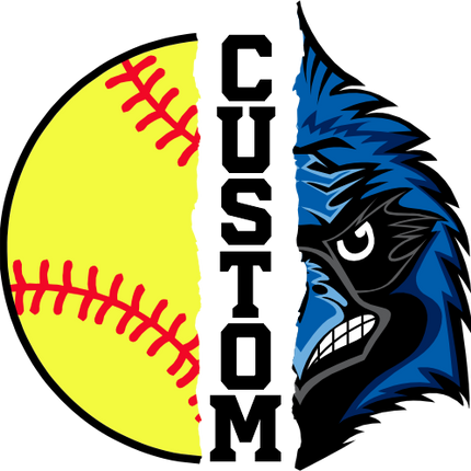 (145-1L-49) Blue Jay Split Mascot Softball