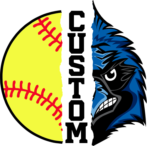 (145-1L-49) Blue Jay Split Mascot Softball