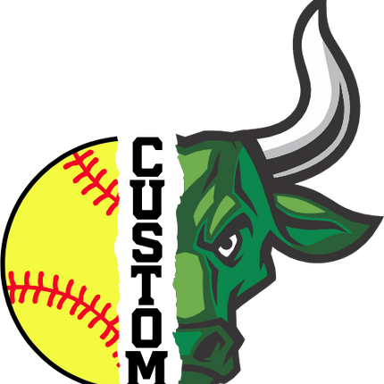 (145-1L-50) Bull Split Mascot Softball