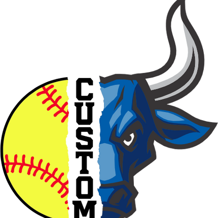 (145-1L-51) Bull Split Mascot Softball