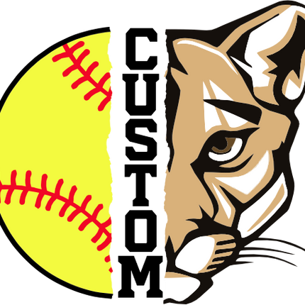 (145-1L-53) Cougar Split Mascot Softball