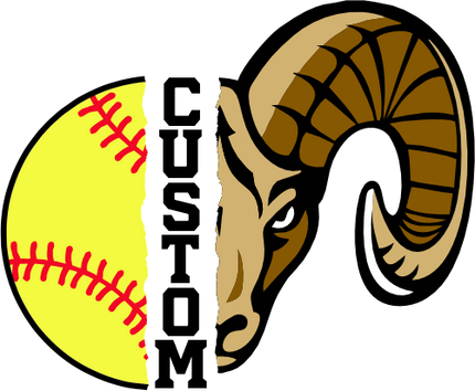 (145-1L-54) Ram Split Mascot Softball