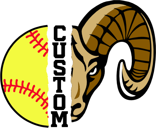 (145-1L-54) Ram Split Mascot Softball
