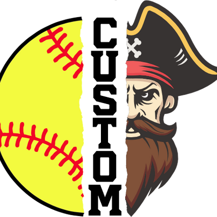 (145-1L-56) Pirate Split Mascot Softball