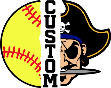 (145-1L-57) Pirate Split Mascot Softball