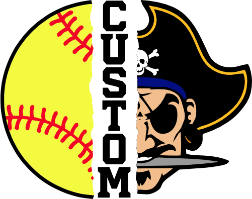 (145-1L-57) Pirate Split Mascot Softball