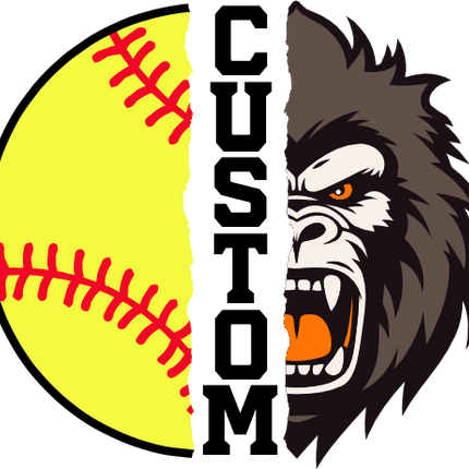 (145-1L-58) Gorilla Split Mascot Softball