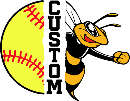 (145-1L-59-1) Yellow Jacket Split Mascot Softball