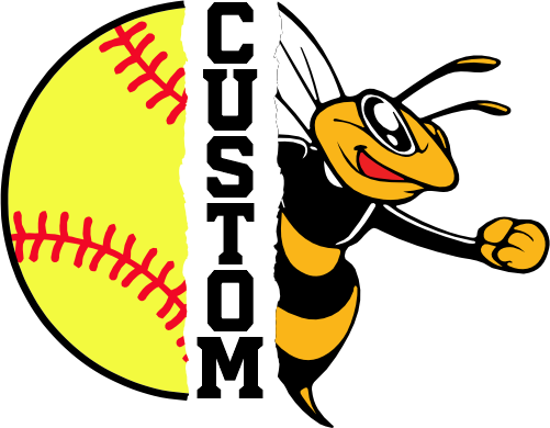 (145-1L-59-1) Yellow Jacket Split Mascot Softball
